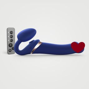 Безремінний вібрострапон з вакуумною стимуляцією Strap-On-Me MULTI ORGASM Blue L, регульований Sex Aura