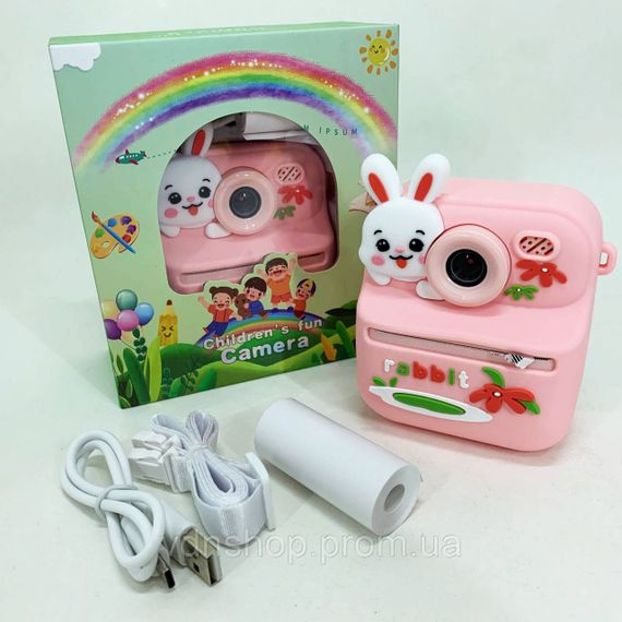 Камера мгновенной печати с экраном, Мгновенная печать снимков, Фотоаппарат для детей настоящий FO-21