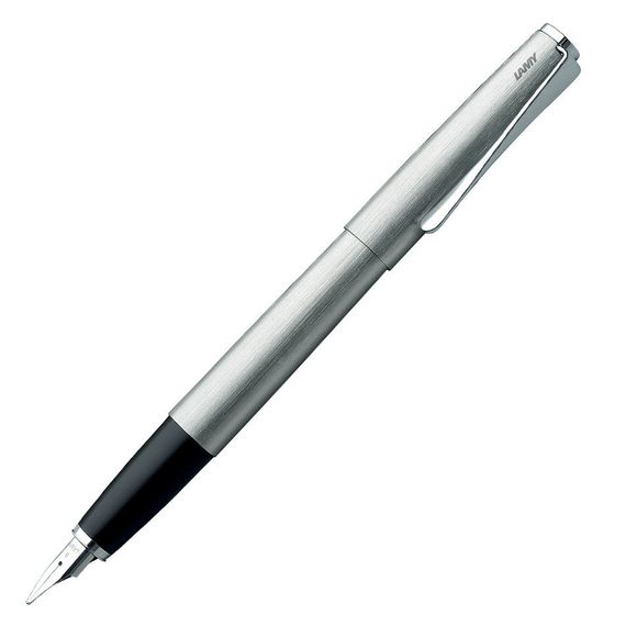 Металлическая перьевая ручка Lamy Studio Fountain Pen, тонкое (F), брашированная сталь