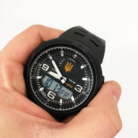 Годинник наручний чоловічий SKMEI 5561/1655BKWT, спортивний, Чоловічий армійський водостійкий тактичний годинник | Зображення 2