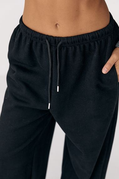 Спортивні штани з плюшевим начісом - чорний цвет, M (є розміри) | Зображення 3