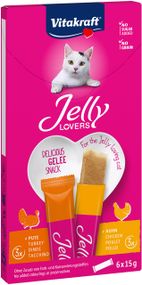 Лакомство для котов с курицей и индейкой Vitakraft Jelly Chicken Turkey, 6 шт х 15 гр
