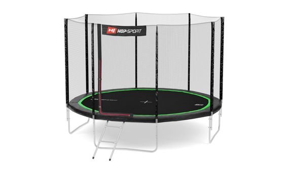 Батут Hop-Sport 10ft (305см) чорно-зелений з зовнішньою сіткою (4 ноги) | Зображення 3
