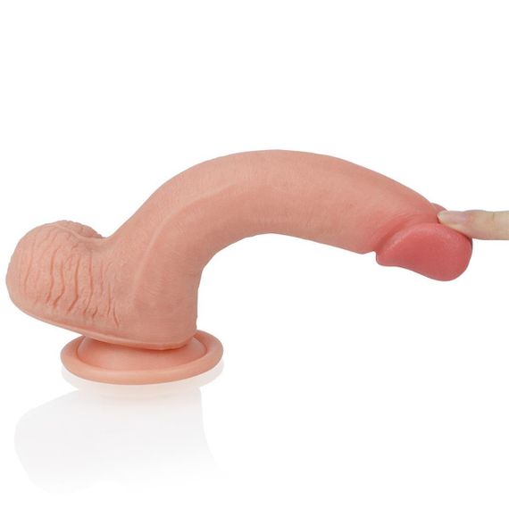 Силіконовий фалоімітатор 8'' Dual layered Platinum Silicone Cock Sex Aura | Зображення 8