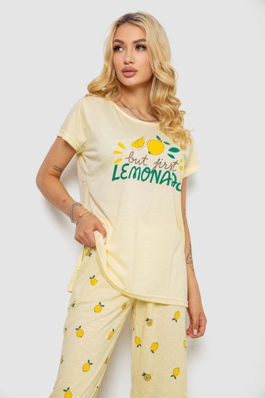 Пижама женская с принтом  -уценка, цвет желтый, 243R7054-U-1 | Зображення 1