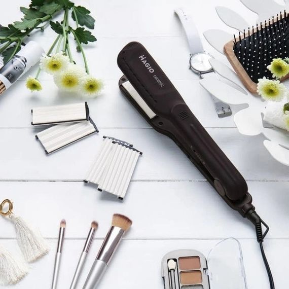 Щипці для волосся MAGIO MG-722 з насадками для гофре, Плойка вирівнювач, Випрямляч для UY-808 волосся 2в1 | Зображення 9