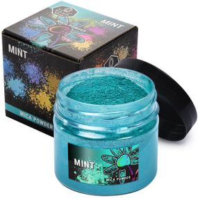 Слюдяний пігментний порошок MINT (М’ята) для смоли мила макіяжу манікюру SOAP SHOP банка 57 грам