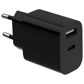 Gembird TA-UC-2AC12-01-BK (USB Type A + USB Type C) Мережевий зарядний пристрій - Повербанки