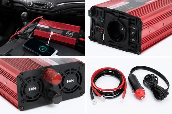 Инвертор 5 CORE 2000W 12V LCD • Преобразователь напряжения 5 CORE 2000W 12V-220V Digital с рабочей мощностью 1000 Вт и дисплеем | Зображення 5