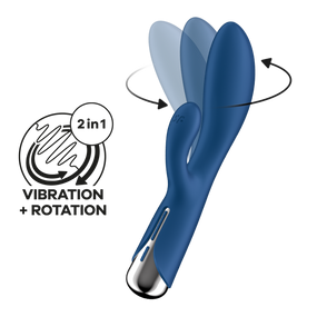 Вібратор-кролик з ротацією Spinning Rabbit 1 синій Satisfyer (Німеччина) Sex Aura