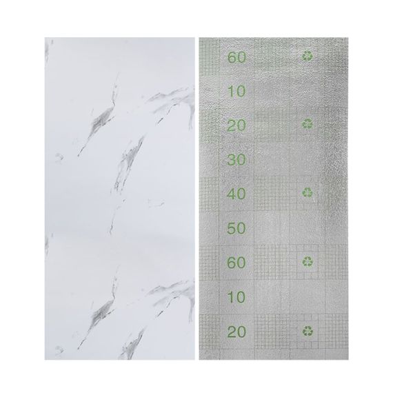 Самоклеюча вінілова плитка в рулоні 600х3000х2мм Білий повітряний мармур Глянсова SW-00001287 | Зображення 3