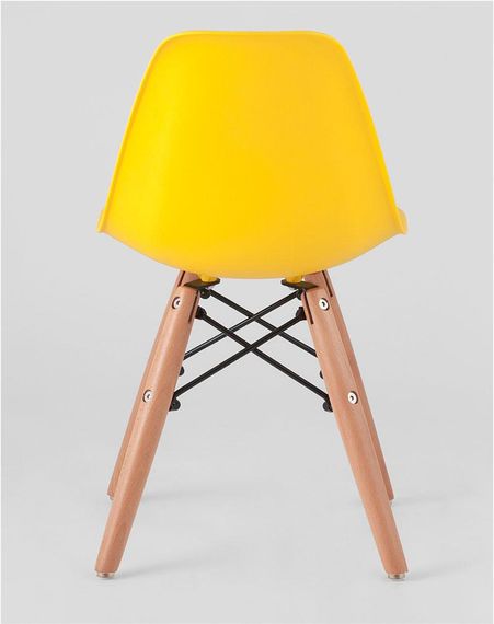 Стул детский Тауэр Вaby Eames DSW kids пластиковый желтый, ножки дерево бук | Зображення 3