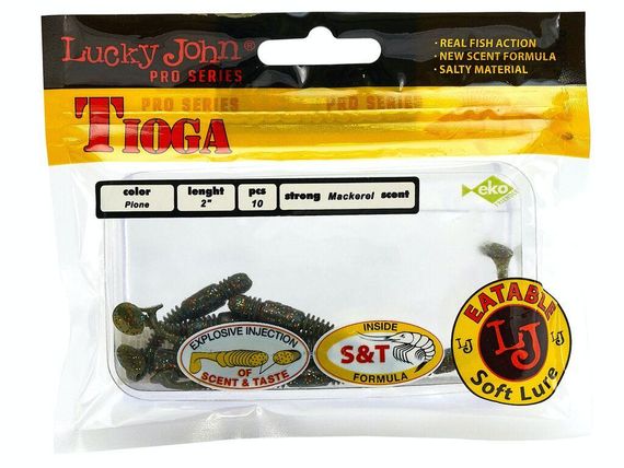 Виброхвост Lucky John Лаки Джон Tioga 2" F08 10 шт в упаковке | Зображення 1