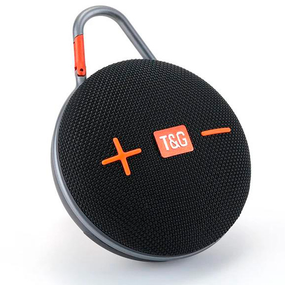 Портативная Bluetooth колонка TG648 с функцией громкой связи, радио, карабин, чёрная