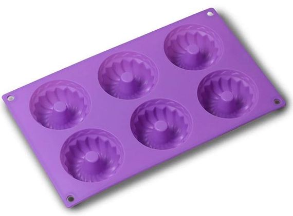 Форма для випічки Kamille "Mini Cake" силіконова 29х17х3.5см 6 осередків