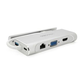 Хаб-конвертор VEGGIEG TC07-S Type-C на Type-C + USB3.0x3 + HDMI + RJ45.10см, Box