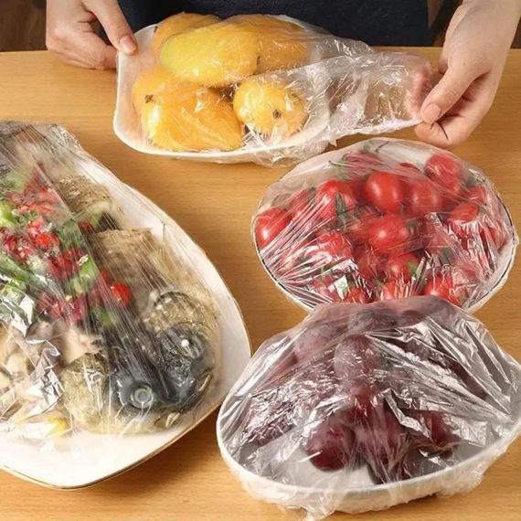 Пищевые пакеты крышки на резинке, 100 шт. ND-68-30 Freshness storage bag, Прозрачные/Политиленовые пакеты для еды | Зображення 2