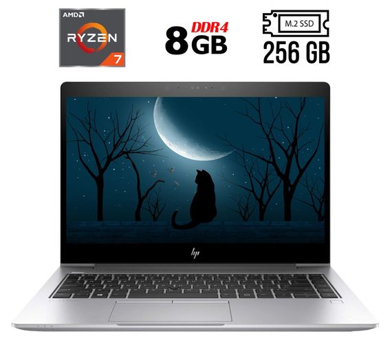 Ультрабук HP Elitebook 745 G5 / 14" (1920x1080) IPS / AMD Ryzen 7 Pro 2700U (4 (8) ядра по 2.2 - 3.8 GHz) / 8 GB DDR4 / 256 GB SSD M.2 / AMD Radeon Vega 10 Graphics / WebCam / Fingerprint / HDMI б/у