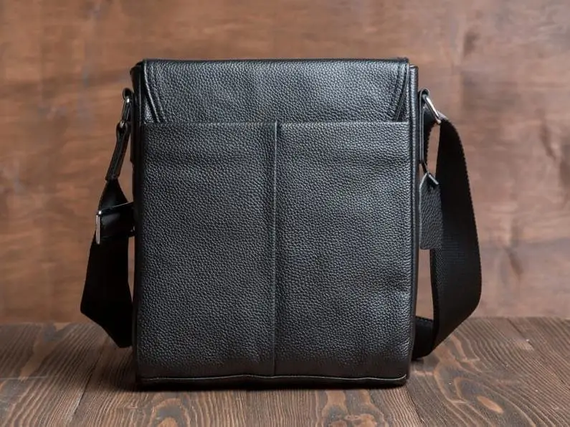 Шкіряна чоловіча сумка-месенджер з натуральної шкіри чорна Tiding Bag 6197 | Зображення 5