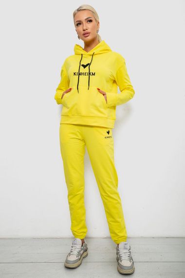 Спортивний костюм жіночий двонитка, колір жовтий, 214R1419-007