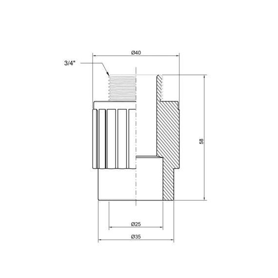 Муфта PPR Thermo Alliance 25х3/4" НР | Зображення 1