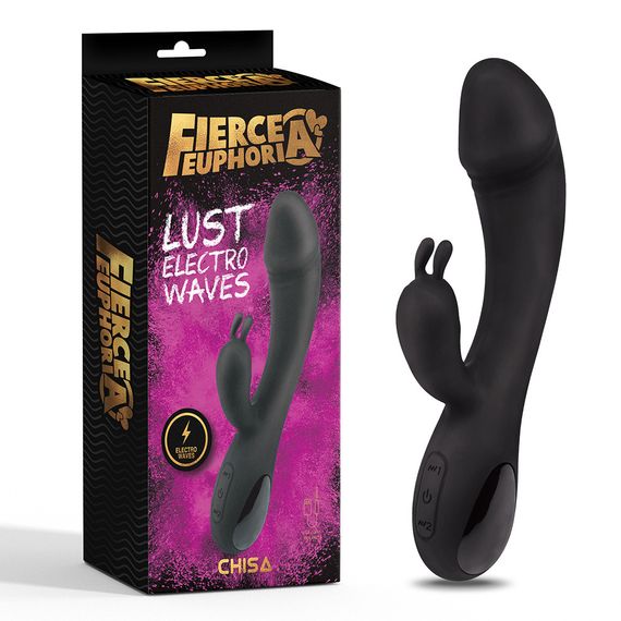 Вібратор кролик з електростимуляцією Chisa Fierce Euphoria Lust Electro Waves, чорний Sex Aura | Зображення 1