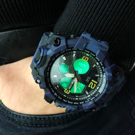 Годинник наручний чоловічий SKMEI 1155BCMBU, армійський годинник протиударний, чоловічий тактичний годинник | Зображення 1