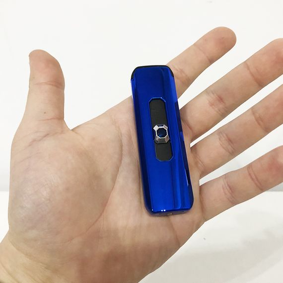 Спіральна сенсорна електрична usb запальничка синя | Електронна запальничка VU-700 спіральна подарункова | Зображення 3