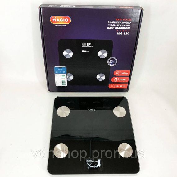 Ваги з функцією синхронізації з додатком MAGIO, Фітнес-ваги підлогові електронні, Розумні побутові ваги XG-30 | Зображення 5