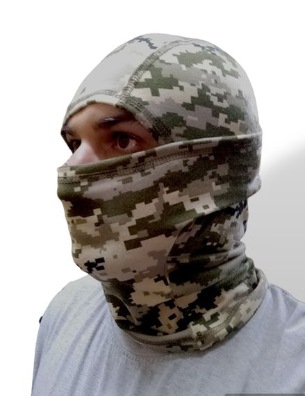 Балаклава мужская тактическая подшлемник  пиксель трикотаж летняя Tactical Balaclava | Зображення 1
