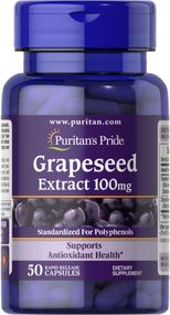 Экстракт виноградных косточек Puritan's Pride Grapeseed Extract 100 mg, 50 капсул