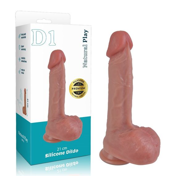 Силиконовый фаллоимитатор с мошонкой EROSPACE NATURAL PLAY D1 Sex Aura | Зображення 1