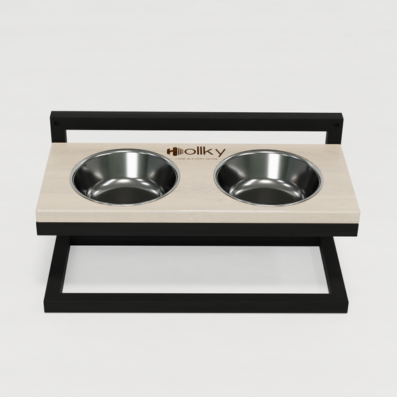 Миски на регулируемой подставке для маленьких собак Hollky Flex S (2 × 0.450 л) FS-422523-BLWH | Зображення 1