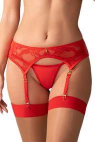 Пояс для чулок Obsessive Aliosa Красный L/XL