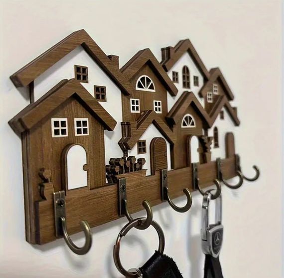 Ключница настенная Домики Размер 22*11.5 | Зображення 1