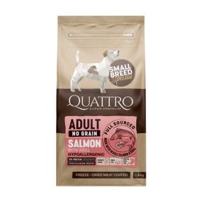 Сухий корм для собак дрібних порід з лососем та крилем Quattro Adult Salmon Small Breed, 1.5 кг