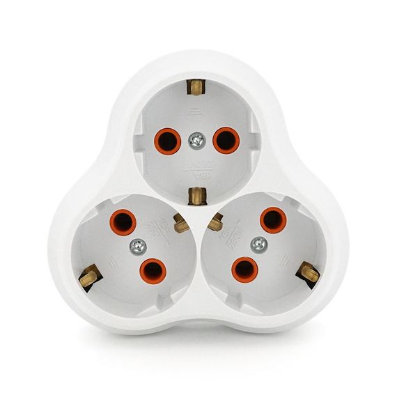 Розетка трійник з заземленням AK303, White | Зображення 2
