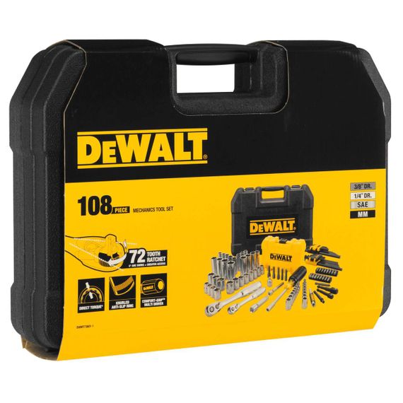 Набір головок, біт, шестигранних ключів 1/4 і 3/8, 108 предметів. DeWALT DWMT73801-1 | Зображення 3