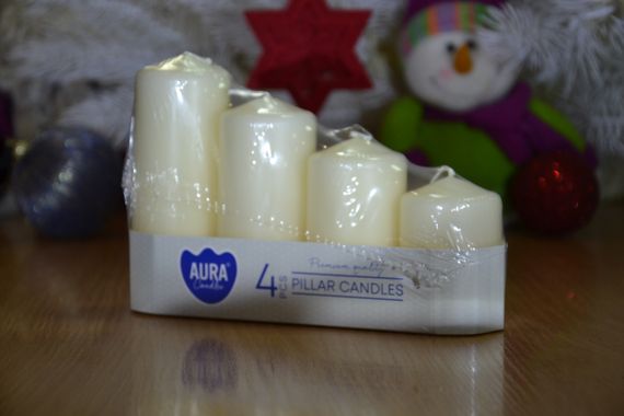 Набір свічок 4 шт. циліндр Bispol AURA Candles Молочний (sw50/4-011) | Зображення 4