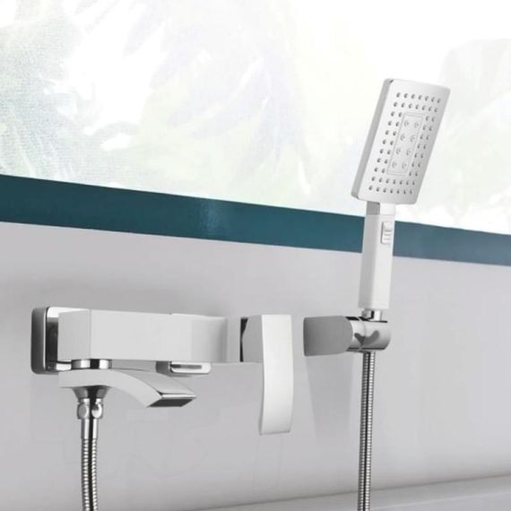 Смеситель для ванны Qtap Swan Cascada с поворотным изливом (c душевым гарнитуром) QTSWA260CRM45565 Chrome | Зображення 7