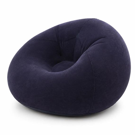 Надувное кресло-мешок Inflatable Sofa чёрный • Мягкое надувное кресло-пуф 110х110х85 см для дома, дачи, отдыха и пикника