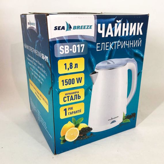 Электронный чайник  SeaBreeze SB-017 / 1,8 Л / | Чайник електро | IB-692 Бесшумный чайник | Зображення 3