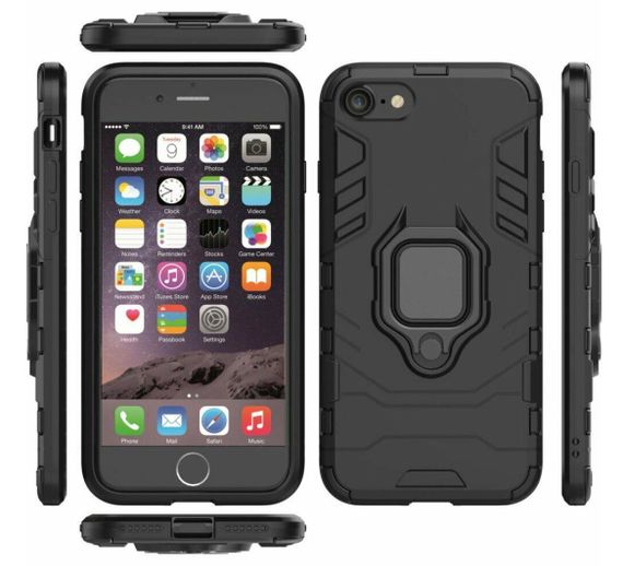 Чехол бампер Primolux Ring Armor для Apple iPhone SE / iPhone SE 2 / iPhone SE 3 - Black | Зображення 3