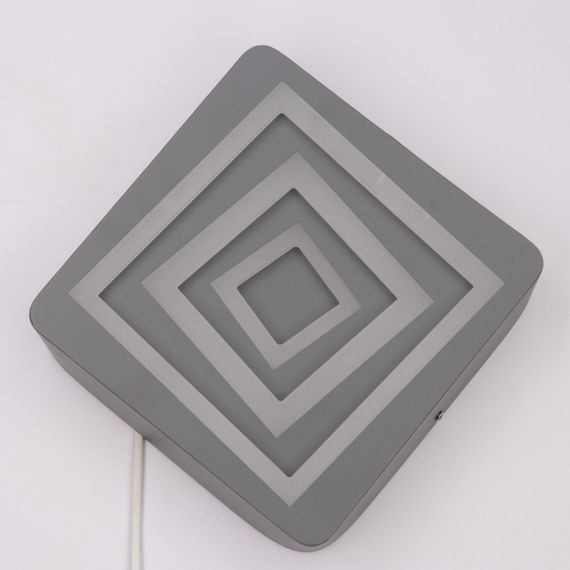 Сучасний квадратний світильник стельовий LED для кімнати кухні ванної 25474 Сірий 5х24х24 см. | Зображення 4