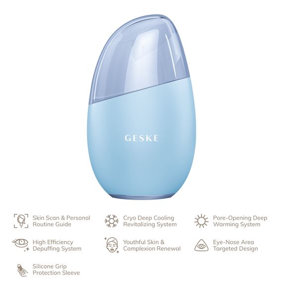 Масажер для обличчя GESKE Cool&Warm Eye and Face Massager 7в1 aquamarine | Зображення 1