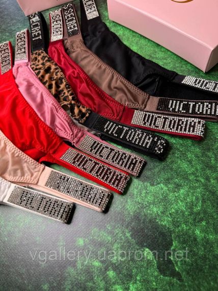 Жіночі трусики Ріорана Victoria's Secret зі стразами, танга Вікторія Сікрет зі стразами XL, Леопардовий | Зображення 5
