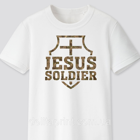 Футболка з християнським принтом Jesus Soldier, Солдатів Ісуса. FH-1 XL