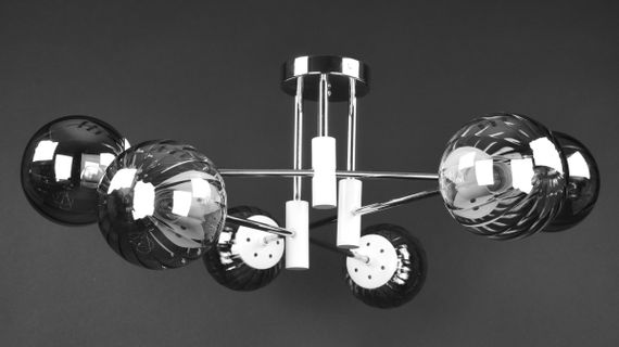 Люстра стельова на 6 лампочок 27186 Білий 28х72х72 см. | Зображення 1