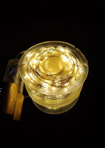 Гирлянда от USB "светодиодные капли" 50м, 500LED, теплый белый цвет, 8 режимов + пульт