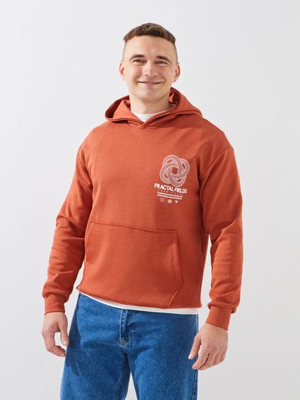 Худі з принтом чоловічий GENUA G01223-0001 XL Теракотовий shop (2000999533747)